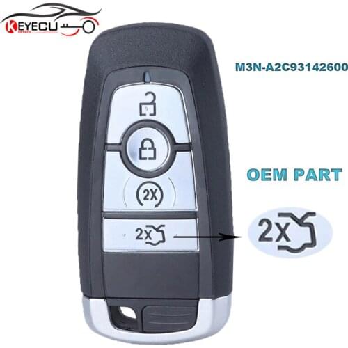KEYECU OEM 4 Button 868Mhz Smart Remote Key FOB for Ford Edge Explorer Mustang Ranger 2017 2018 2019 2020 M3N-A2C93142600