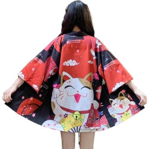 Kimono Women Japanese Yukata Haori Kimono Japanese Style Clothes Shirt Harajuku Kimono Streetwear Japan Blouse Cosplay V2086