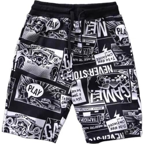 JY Boys' Summer Boys Letters Printed Shorts Wear Big Childrens Five-Point Pants Loose Thin 110-160 1519