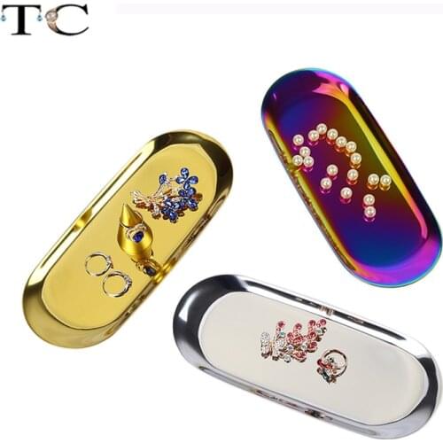 Stainless Steel Nordic Jewelry Storage Tray Metal Storage Tray Gold and Silver Jewelry Jewelry Candy Small Items Storage Tray