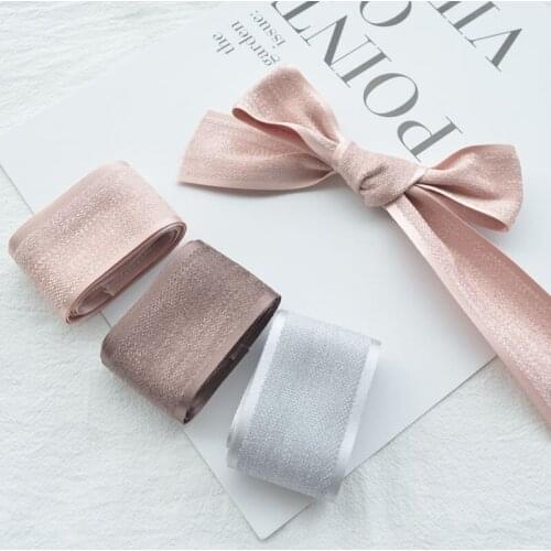 38MM New Snowy Satin Ribbon Decoration Belt Handmade Lace Bow Hair Accessories Headwear Material