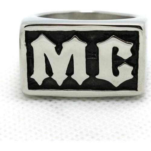 New! Amazing MC Motorcycle Biker Style Ring 316L Stainless Steel Top Quality Biker Ring From Size 8-15