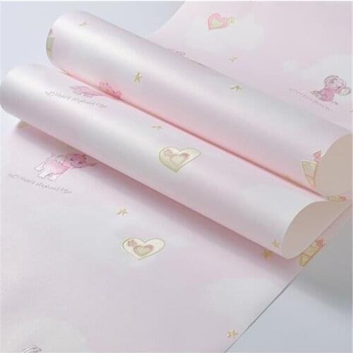 Beibehang papel de parede Childrens room cartoon fluttering like girls bedroom warm fine wallpaper pink princess room