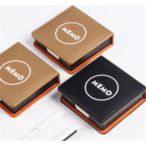 Office Desktop PU Memo Storage Box Business Stationery Supplies Students Note Paper Collection Box