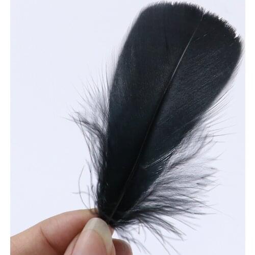 Wholesale Black Goose feather 100% Goose feather Jewelry Earring Decoration Plumes for Crafts Dyed 13-18cm/5-6 inch 10pcs/lot