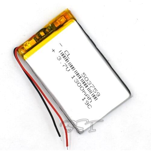 10Pcs Rechargeable Li-Polymer Lithium Battery 3.7V 503759 1300mAh Battery With PMC For Toy MP3 MP4 GPS Speaker LED Light Camera