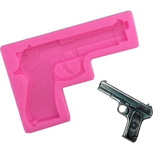 Gun Toy Pistol Shape Fondant Cake Silicone Mold 3D Embossed Chocolate Mould Pastry Biscuits Molds DIY Kitchen Baking Tools E236