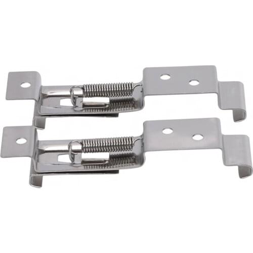 2pcs Car License Plate Spring Loaded Stainless Steel Bracket cars Frame Holder Trailer Number Plate Clips