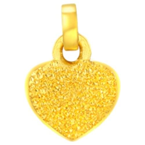 New Pure 24K Yellow Gold Pendant 999 Gold Sandstone Heart Necklace Pendant