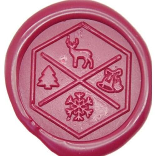 Holidays Icons Hexagonal Wax Seal Stamp, Brass Head with Wooden Handle, Wedding Invitation Wax Seal Sealing