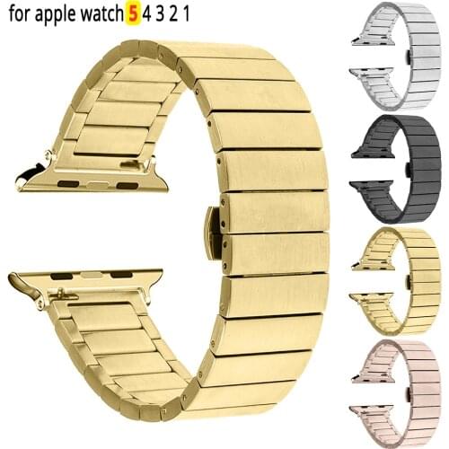 Stainless Steel Replacement Strap For Apple Watch 44mm band iwatch SE 6 5 4 Bracelet 40mm smart watch Accessories loop 42mm 38mm