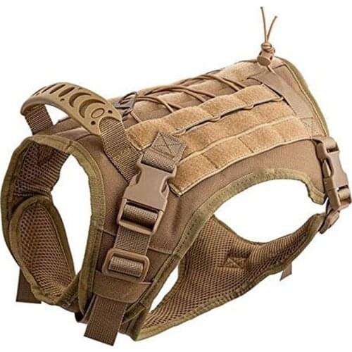 Dog Cloth Tactical Dog Vest-Training Molle Harness-Tactical Dog Backpack-Pet Tactical -Vest Detachable Pouches-Relective Patches