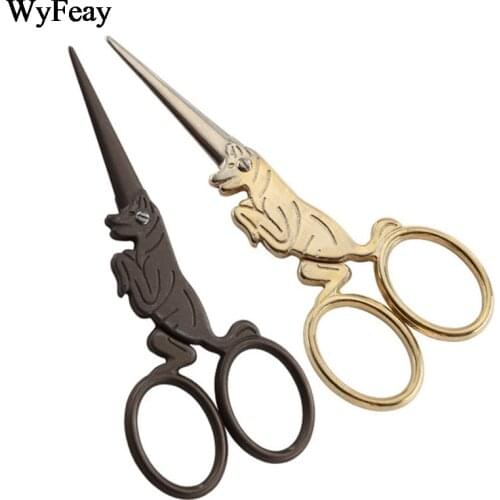Dog Shape Stainless Steel Vintage Scissors Embroidery Tools for Sewing Stork Measures Retro Shears Cross Stitch Fishing Scissor