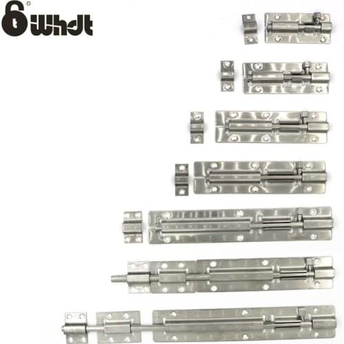 WHDT 3inch-12inch security slide door latch lock stainless steel sliding door lock barrel bolt lock for window drawer cabinet