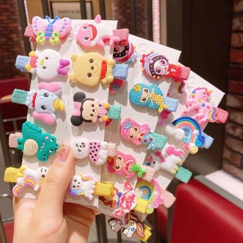 10Pcs/Set Baby Cute Unicorn Hairpins Cartoon Fruit Animal Baby Hair Clips Infant Baby Headdress Birthday Gifts for Babies Girls