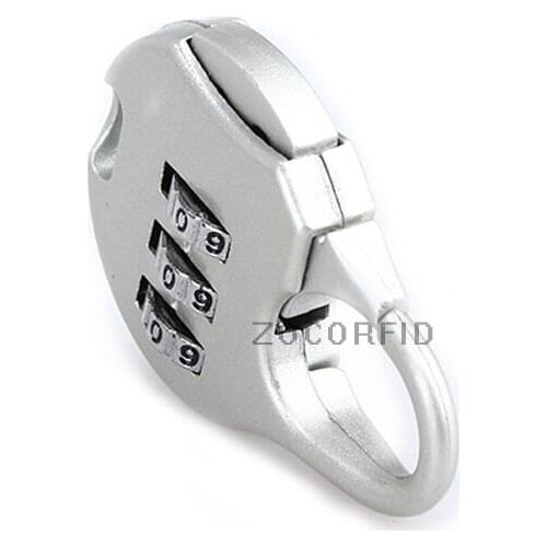 10pcs/lot 3 Dial Digit Password Lock Combination Suitcase Luggage Metal Code Password Lock Padlock Zinc Alloy Keyed Padlock