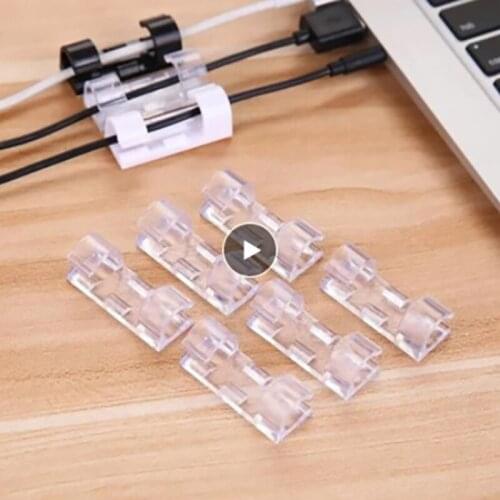 20 Pcs Self-Adhesive Cable Organizer Fixed Clamp Wire Winder Cable Clips Organizer Drop Wire Holder Cord Management Charging