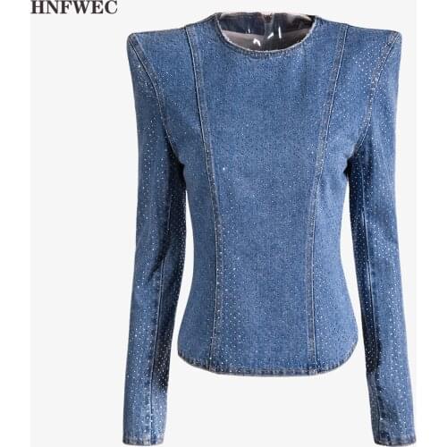 2020 new summer fashion women clothing round neck full sleeves zippers denim deading short slim jacket U889