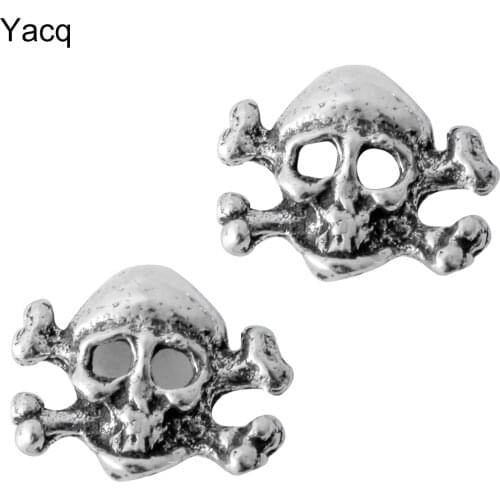 925 Sterling silver Skull stud earrings punk costume charm fashion jewelry gifts for women girls her dropshipping YCE34A