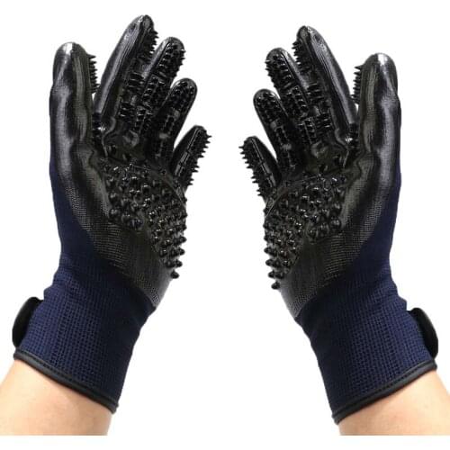 1Pair Pet Grooming Gloves Dog Cat Hair Cleaning Environmental Rubber Five Fingers Deshedding Pet Glove For Dog Cat