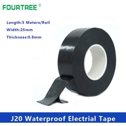 1PCS J20 High Pressure Self-Adhesive Rubber Electrical Tape PVC Waterproof Insulated Bonding Black Chemicals