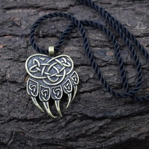 12pcs Norse Viking Wolf Claws Pendant Runes Slavic Bear Paw Odin 's Symbol Talisman Amulet