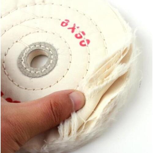 150mm 6 Spiral Stitched Cotton Buffing Polishing Wheel Mop Bench Grinder 1pcs