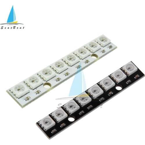 8 Bits 8 Channel WS2812 5050 RGB LED Lights Built-in Full Color-Driven Development Board Black/White