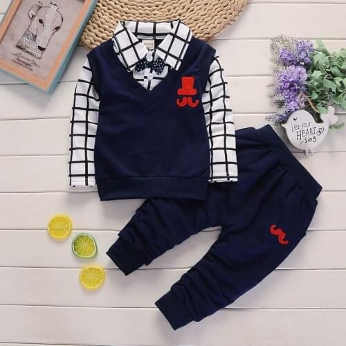 BibiCola Spring Autumn Baby Boy Clothing Sets infant Boys Cotton Long Sleeve newborn t-shirts+pants toddler clothes sets