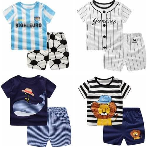 Brand Baby Sports Sets Clothing Boy Tracksuit Summer Infantil Clothes Football Costume For Kids 24 Months
