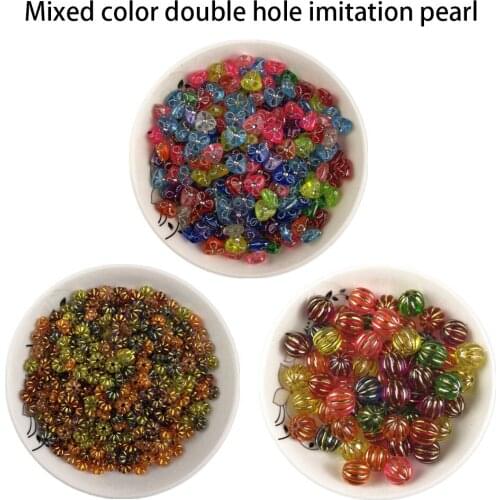 6-12mm Loose beads plum blossom peach heart love pearl double hole imitation pearl beaded handmade jewelry material accessories