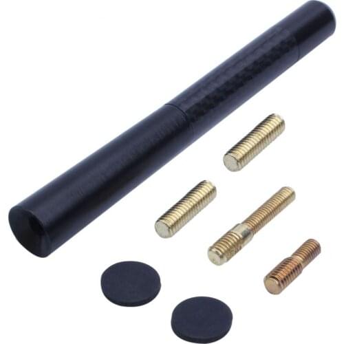 Black Carbon Aluminium - Bee Sting Short Car Aerial Antenna Roof Mini Radio Amfm