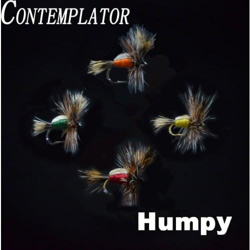 CONTEMPLATOR 14#-16# 4optional styles HUMPY floating trout fly 5pcs fast water attractor good visibility dry fly big body Humpy