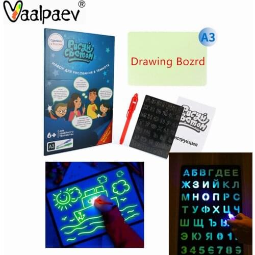 Graffiti DIY Drawing Tablets Board Russian Alphabet ABC Fluorescent Pen Multifunctional Painting Kit Children A Set of Kid Toys