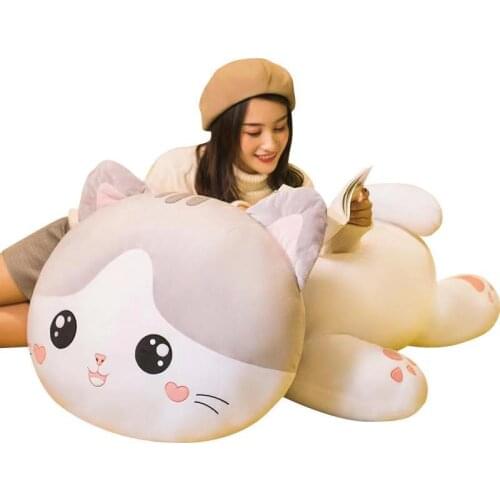 New jumbo cute cartoon cat plush toy big stuffed soft cat doll sleeping pillow for girl children birthday gift deco 120cm 150cm
