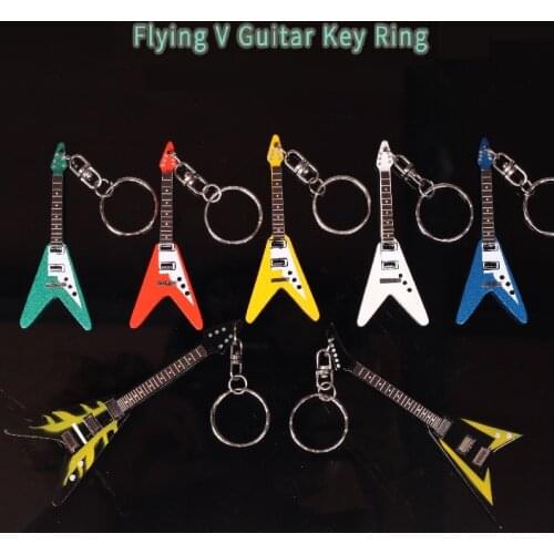 IM Guitar Wood Keychain Mini Guitar in Different Shape, Flying V Guitar Shape, ST Shape, LP Guitar Shape