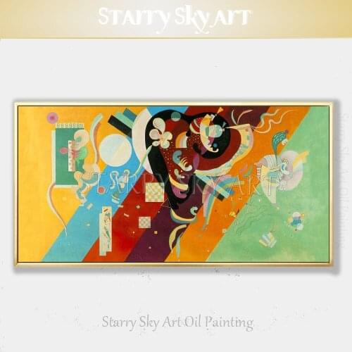 Reproduce Russian Artist Vassily Kandinsky Oil Painting on Canvas Large Canvas Painting Simple Abstract Kandinsky Oil Painting