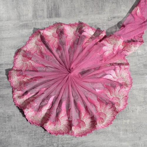 30Yards Lace Trim Embroidery Pink Fabric Tissu Costura Mesh Tulle Guipure Cord Laces Sewing DIY Doll Cloth High Quality