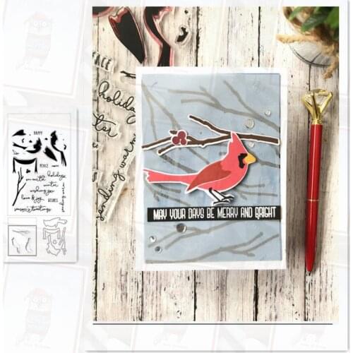 Birds Metal Cutting Dies and Stamps Scrapbooking Craft Stencil DIY Album Sheet Mold Mould Decor Clear Stamps And Dies