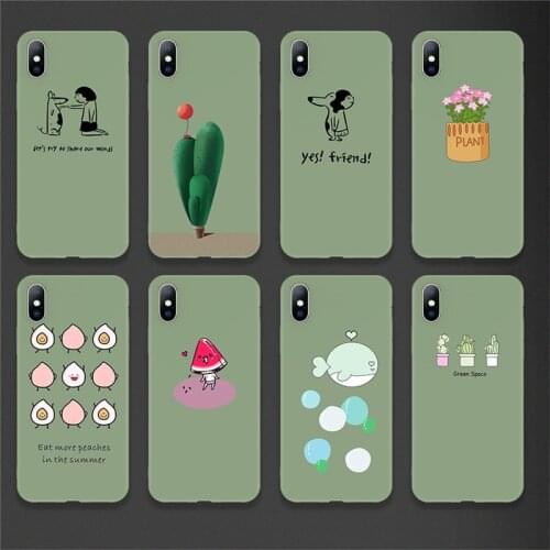 For iPhone 11 Cute Cartoon Flowers Fruit Dolphin Pattern Case For iPhone 6 6s 7 8 Plus 11Pro XS Max 5S SE 2020 X XR Back Cover
