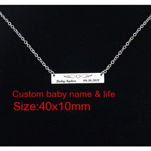 Personalized Custom Baby Name Anniversary Day Fashion Trend Creative Stainless Steel Material Necklace Baby Commemorative Gifts
