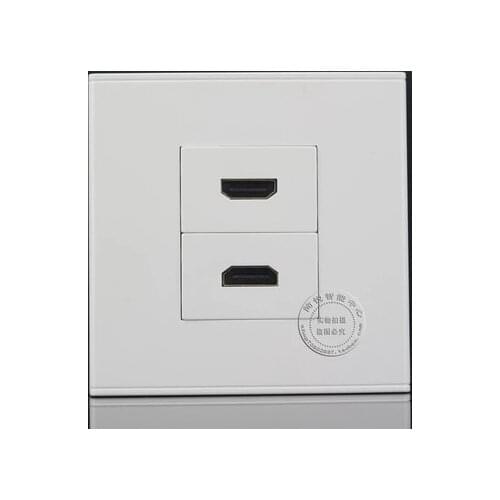 Wall Socket Plate 2 Ports HDMI Elbow insert panel Faceplate Outlet Adapter 86*86mm Home Adapter