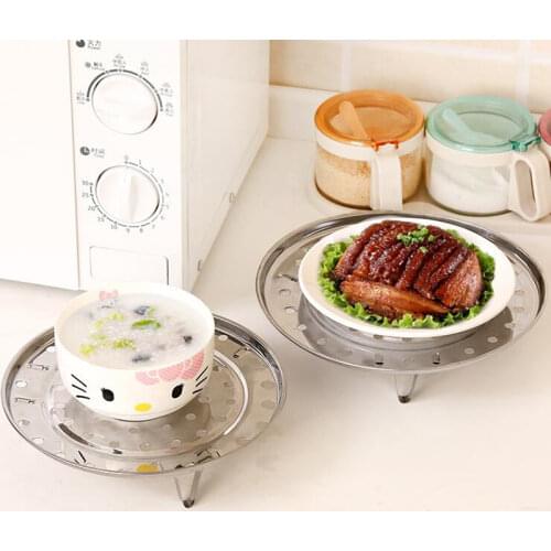 New Stainless Steel Steamer Kitchen Gadgets Steam Bread Seafood Fish Vegetable Cooker Stand Drain Rack Cake Cooling Tray
