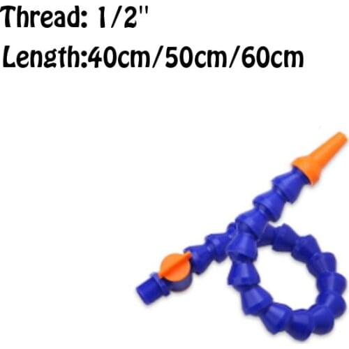 1/2'' 40/50/60cm Round Nozzle Plastic Flexible Water Oil Coolant Pipes Hoses For CNC Machine Lathe Milling Cooling Tube