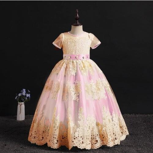 Flower Girl Dresses For Weddings Bridesmaid Dresses Baby Girl Lace Princess Dress Lolita High End Prom Dresses Kids Clothing