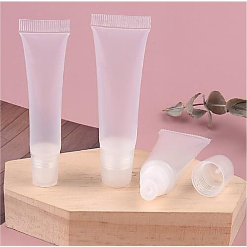 1pcs 8G/10G/15G Clear Plastic Soft Hose Tube for Lipgloss Empty Portable Squeezable Lip Paint Oil Refillable Container