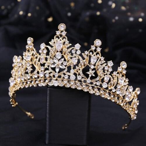 Alloy Luxury Bridal Zircon Crown Womens Simple White Wedding Hair Accessories