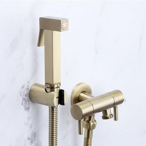 Toilet Handheld Shattaf Bidet Sprayer Shower Head Brushed Gold Shower Faucet Muslim Shower Ducha Higienica Anal Cleaner