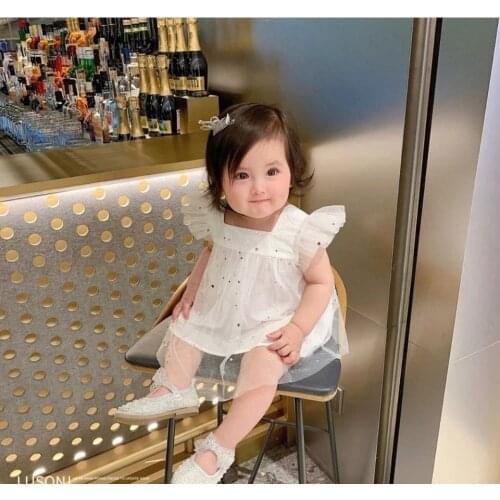 Girl baby gauze princess dress loose thin summer baby sequins vest skirt western style dress