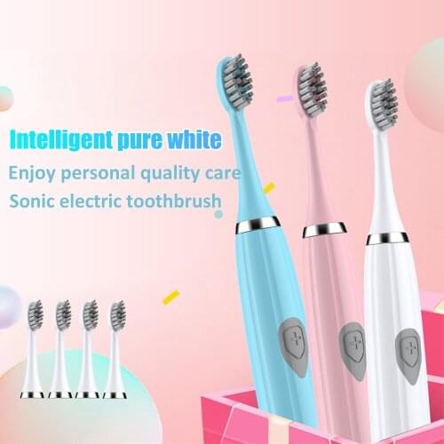 2021 Sonic Electric Toothbrush Adult Teeth Brush USB Charger Rechargeable Whitening Cleaner Tooth Brushes Replacement Heads Set